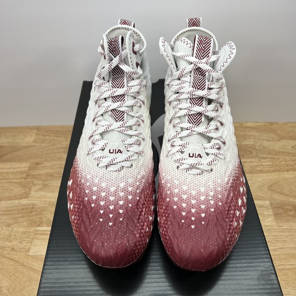 Under Armour Men's 11 Spotlight Clone 3.0 MC Football Cleats 3026334-107 WHT/RED - Picture 5 of 12